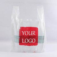 Custom Logo Design printing PE plastic supermarket shopping t shirt packaging bags from shanghai factory